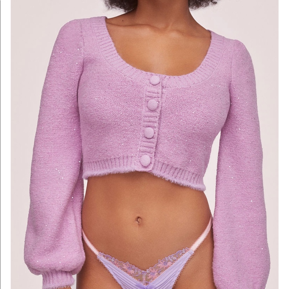Victoria secret x for love and lemons lavender crop sweater